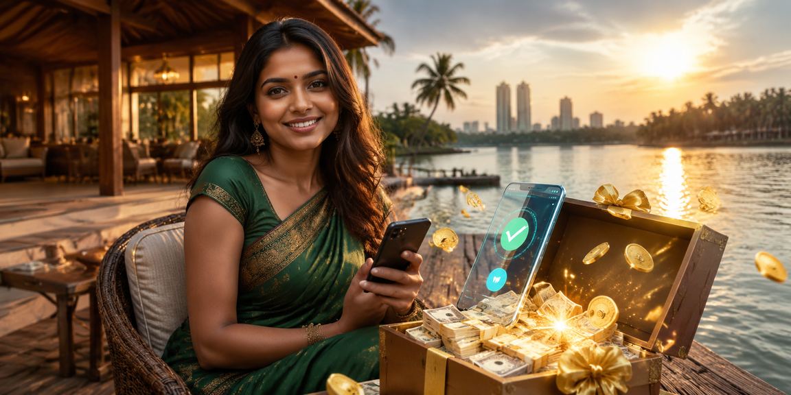 Mobile payment transaction in Kerala with traditional attire